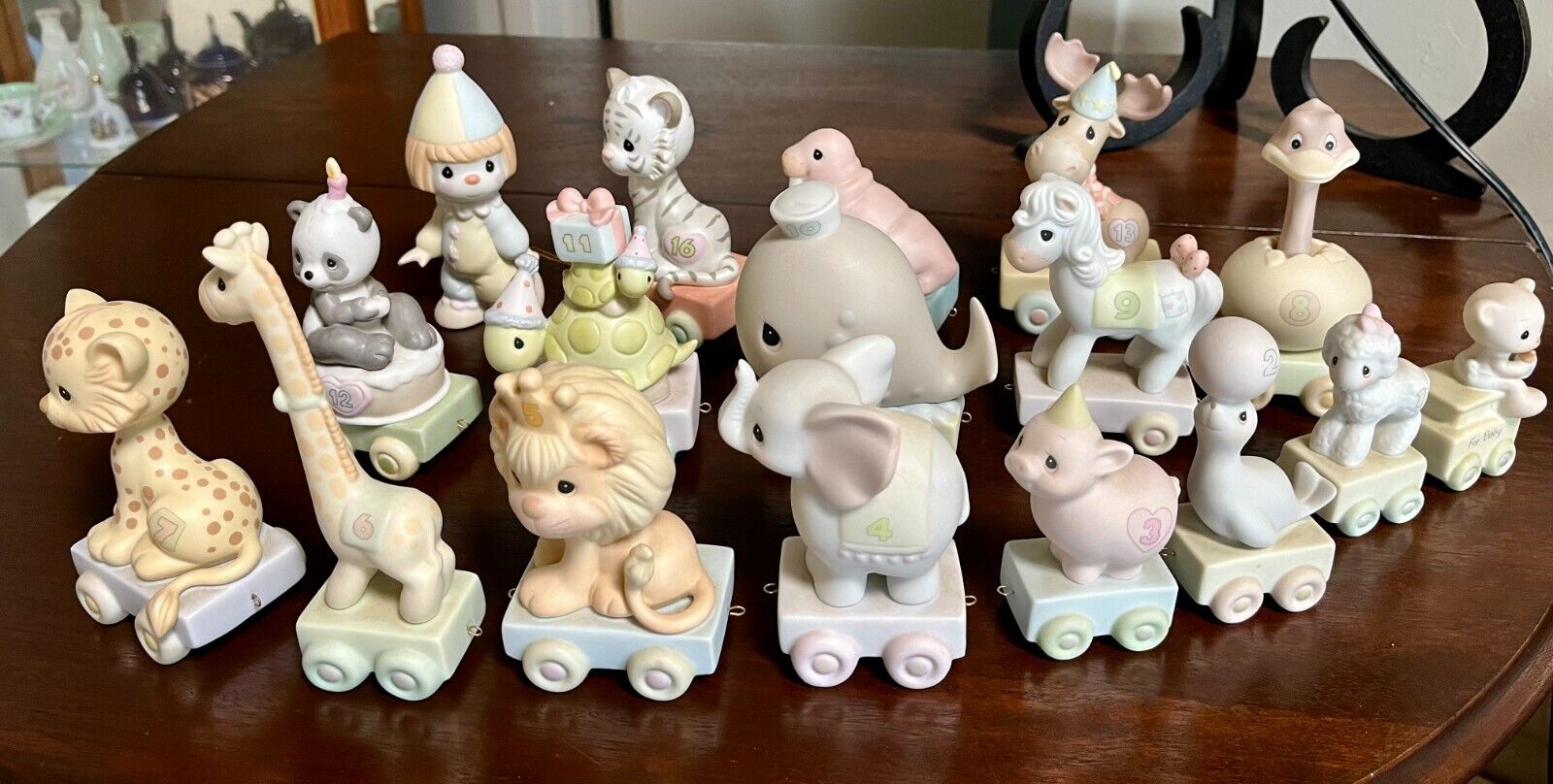Precious Moments Enesco Birthday Train Set Baby-14, 16, Clown Leader.
