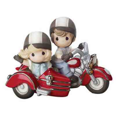 $ New PRECIOUS MOMENTS Figurine FOREVER BY YOUR SIDE Motorcycle Bike Couple Love