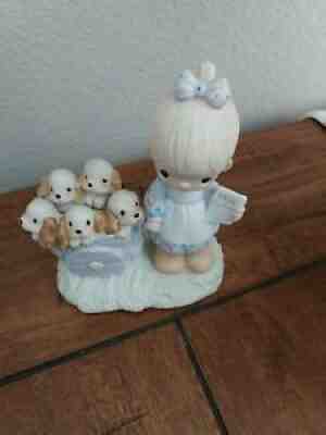 Precious Moments Figurine, Origin1977 God loves a Cheerful Giver no mark, no box