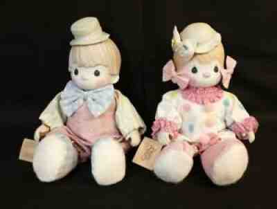 Precious Moments Candy & Bong Bong Clown Dolls Porcelain Head Hands 13