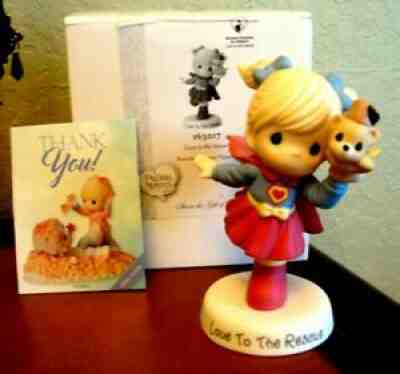 PRECIOUS MOMENTS SHRINER'S HOSPITAL LOVE TO THE RECUE BISQUE FIGURINE BOX & COA