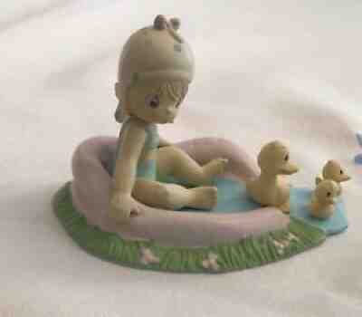 Vintage 1989 Enesco Precious Moments, Samuel Butcher, Girl in pond, swimming