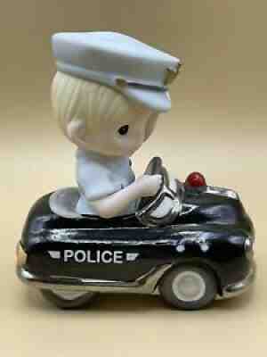 RARE PRECIOUS MOMENTS â??ALWAYS READY TO SERVE AND PROTECTâ? POLICE CAR FIGURINE