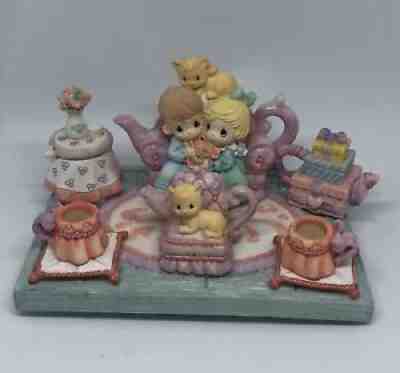 Vintage Precious Moments Mini Miniature Tea Set 1998 Enesco Couch Couple