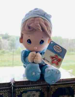 NEW Precious Moments Prayer Pal Doll Recites Bedtime Prayer Boy Blue PJs Retired