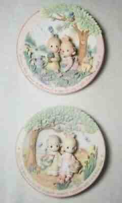 LOT OF 2 PRECIOUS MOMENTS SCULPTED PLATE 