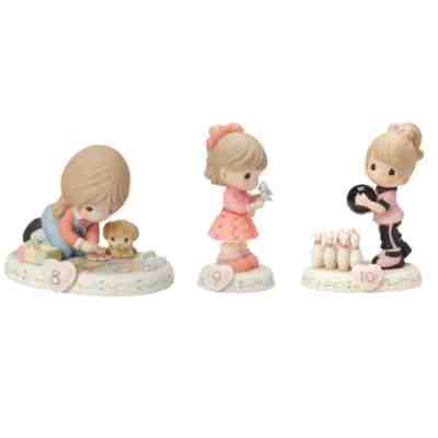 Precious Moments Birthday 08-10 Bundle of Growing In Grace - Brunette - Set of 3