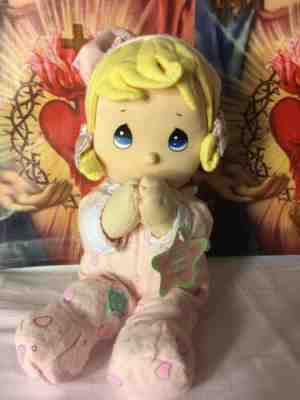 Precious Moments Prayer Pal Doll Girl Pink PJ'S Recites Bedtime Prayer Spanish