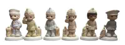 Precious Moments Bless Those Who Serve Their Country Bundle of 6 Military Vtg.
