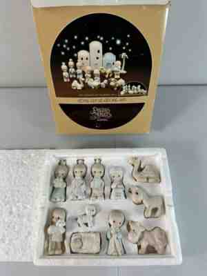 Vtg. 1982 Precious Moments Come Let Us Adore Him Mini Nativity 11pc E-2395 Mint!