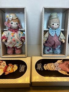 Precious Moments VTG Porcelain Bisque Doll Bong Bong  and Candy The Clown  -NIB