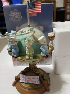 Precious Moments Bless Those Who Serve Their Country ArmedForce's Globe Figurine