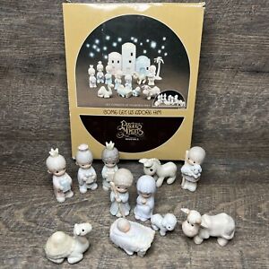 VTG 1982 Precious Moments Come Let Us Adore Him Mini Nativity 11pc E-2395 Mint!