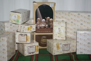 Precious Moment Nativity Set + Kings, Wall, Camels, 1979 to 1986 Original Boxes