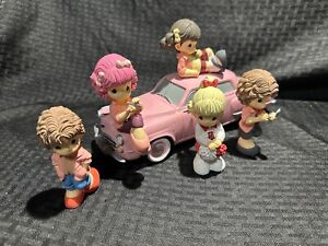 Precious Moments Hamilton Collection Grease Pink Ladies Lot Figures