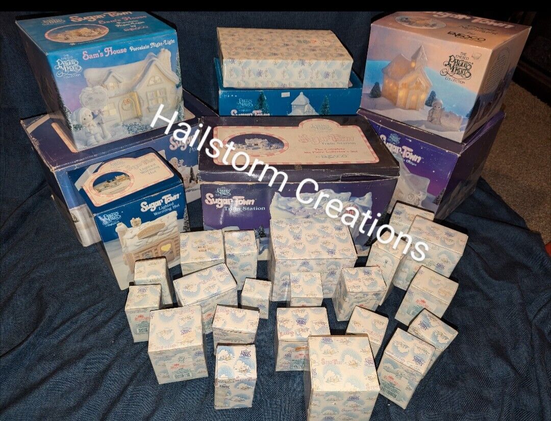 PM Sugar Town 7 Complete Sets 50 Total Figurines + Skating Rink In Boxes