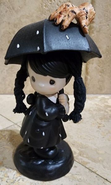 Addams Family Wednesday Repurposed Altered Precious Moments Refurbished