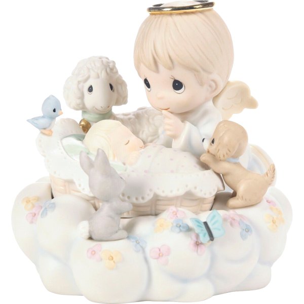 ? New PRECIOUS MOMENTS Figurine HEAVEN ANGEL BABY Infant Dog Lamb Bluebird Bunny