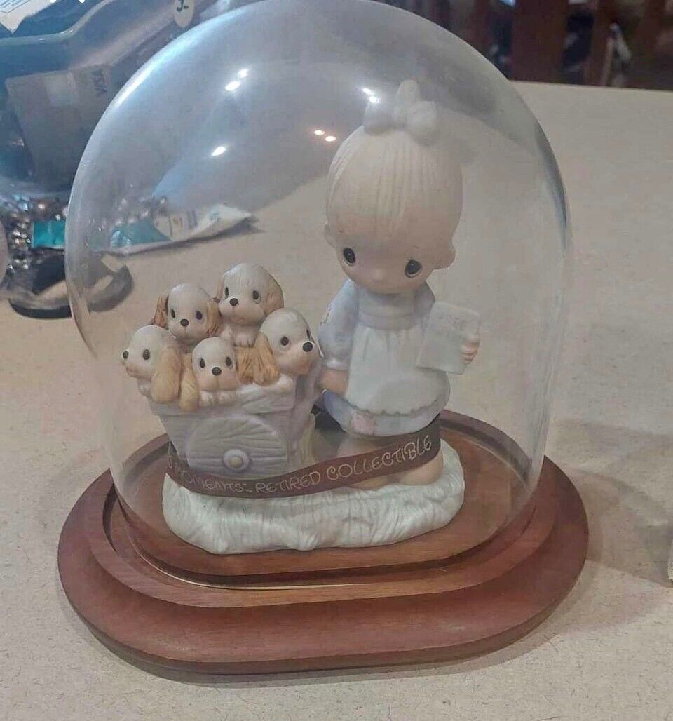 Signed Precious Moments 1977 Retired "God Loveth A Cheerful Giver"