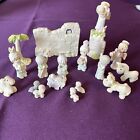 Precious Moments Miniature Nativity Set Pewter Nine 17 Piece 1989 Enesco Vtg