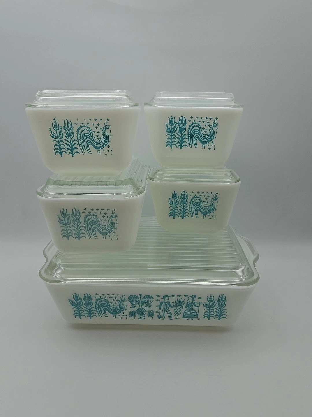 VTG Pyrex Amish Butterprint 10-Pc. Cold Storage Set #501-B (2), 501, 502, 503!