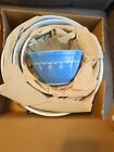 Vintage PYREX Blue Garland Snowflake  Nesting/Mixing Bowls Set 400-2 Open Box