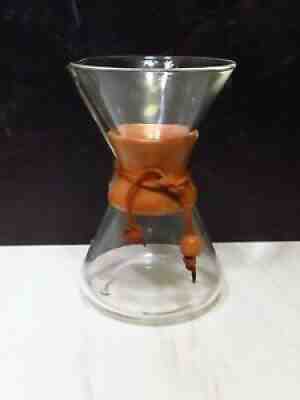 Early Vtg 9.5" Chemex Pour Over Coffee Maker Pyrex 2241368 Embossed Green Stamp