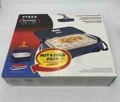 VTG NEW/SEALED Pyrex Portables Carrier 3Qt Glass Dish Hot and Cold Packs