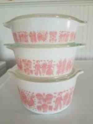 PYREX Pink Butterprint Bake, Serve and Store Casserole Set