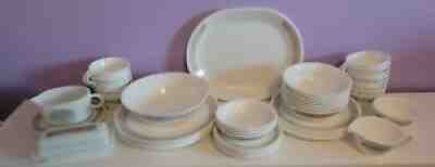 Set of 60 Corelle by Corning Pyrex Woodland Brown Dinnerware Set Service for 8