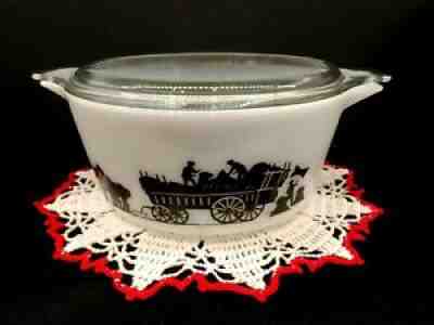 Pyrex JAJ Rare Haymaker (1967) Large 4.5 pint Casserole w/Lid- NEW with Label