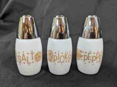 Gemco Pyrex Corelle Harvest Gold Butterfly Salt, Pepper and PICKS (HTF)