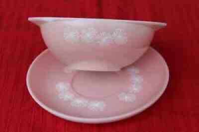Vintage Pyrex Pink Daisy Gravy boat