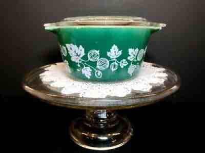 RARE Vintage Pyrex JAJ-HYSIL Green  Casserole Dish with Lid 473
