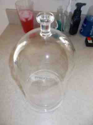 Vintage Pyrex Large 12â? Tall Glass Cloche / Apothecary / Vacuum Dome Bell Jar