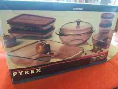Pyrex Cranberry 12 Piece Bake & Store Set Vintage 1995 NIB NEW RARE LOW BUY!