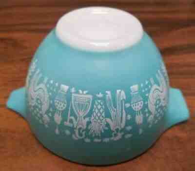 Vintage RARE PYREX AMISH BUTTERPRINT 8 OZ Cinderella Bowl 20 Turquoise