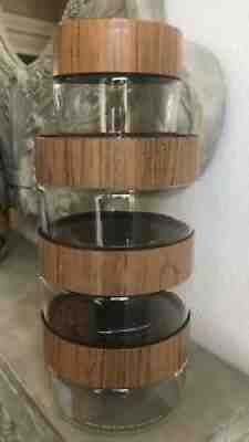 Vintage Pyrex Canisters Locking Wood Grain Lids and Seal