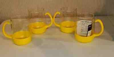 4 VTG Pyrex Ware Corning DrinkUps Plastic Glass Cups Mugs 1982 Party