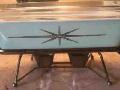 Vintage Pyrex Promotional *STARBURST* Turquoise Space Saver Casserole 575-B