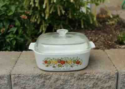 Vintage Corning Ware Spice Of Life A-84-B 4 Qt Pyrex Lid 34-B w/Dome Lid