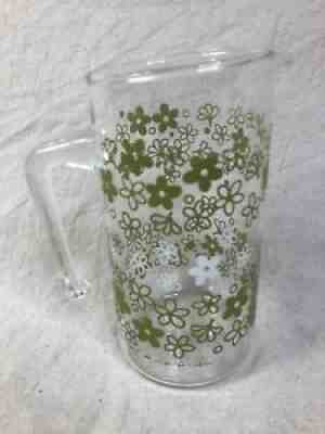 Vintage Pyrex Crazy Daisy Spring Blossom 7â? Clear Glass Pitcher with Handle