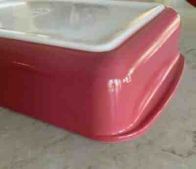 VTG PYREX FLAMINGO PINK 1-1/2 Qt. Oblong baking dish #231 GREAT condition
