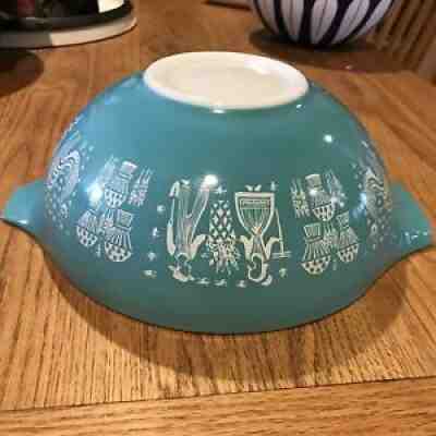 Rare Vtg Pyrex REVERSE BUTTERPRINT LADY ON THE LEFT 444 Cinderella Bowl 4 qt.