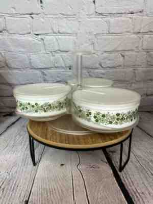 Vintage Gemco for Pyrex Condiment Server w/Caddy - Spring Blossom