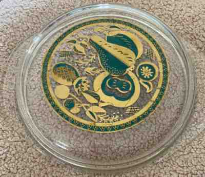 Vintage Turquoise Paradise Pyrex Lid Gold HTF Rare