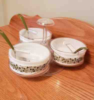 Rare Corelle outlets Pyrex Gemco Lazy Susan Condiment Server Butterfly Gold.