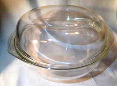 RARE PYREX #026 Clear Roaster Set 3 Qt Baking Dish, Handles, 687-C Dome Lid- USA