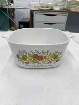 VINTAGE CORNING WARE A-3-B 3 QUART CASSEROLE DISH W/ PYREX A9C LID-SPICE OF LIFE