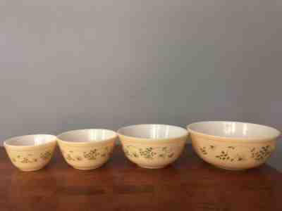Vintage Pyrex Shenandoah Nesting Mixing Bowls Set of 4 401 402 403 404 RARE